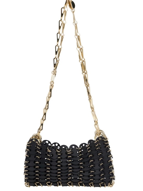 Paco Rabanne Handbags - Paco Rabanne 1969 black leather gold chain nano bag BNWT